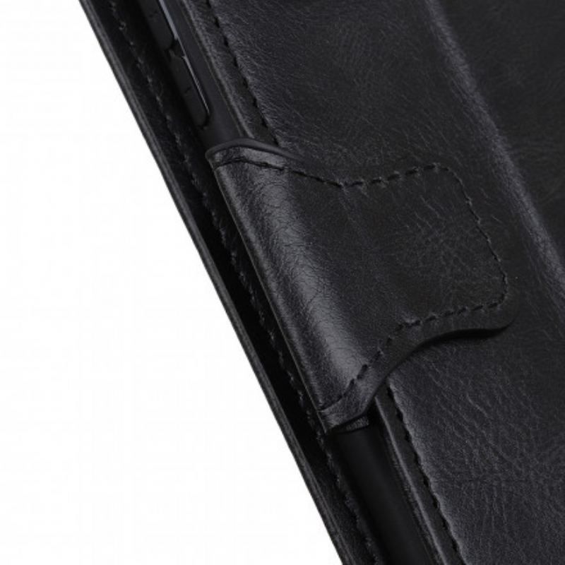 Læder Cover Xiaomi Redmi Note 10 / 10S Vendbar Lås I Lædereffekt