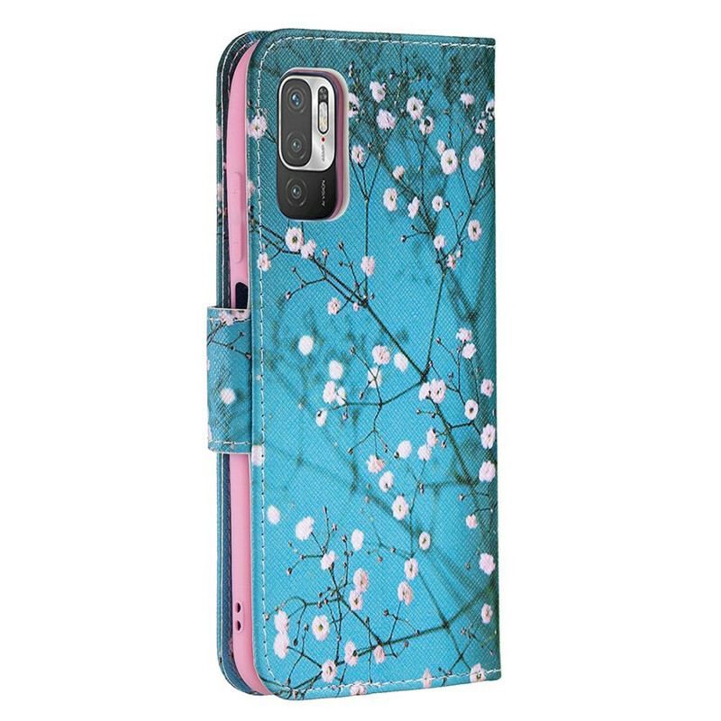 Læder Cover Xiaomi Redmi Note 10 5G Blomstrende Træ