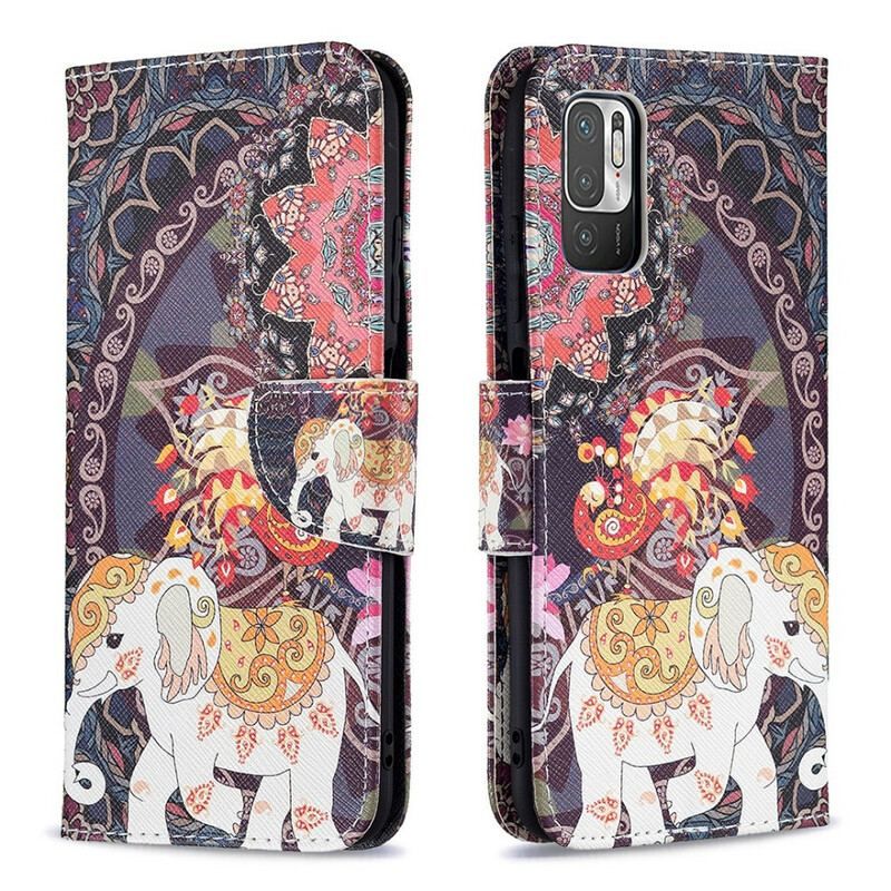 Læder Cover Xiaomi Redmi Note 10 5G Indisk Elefant