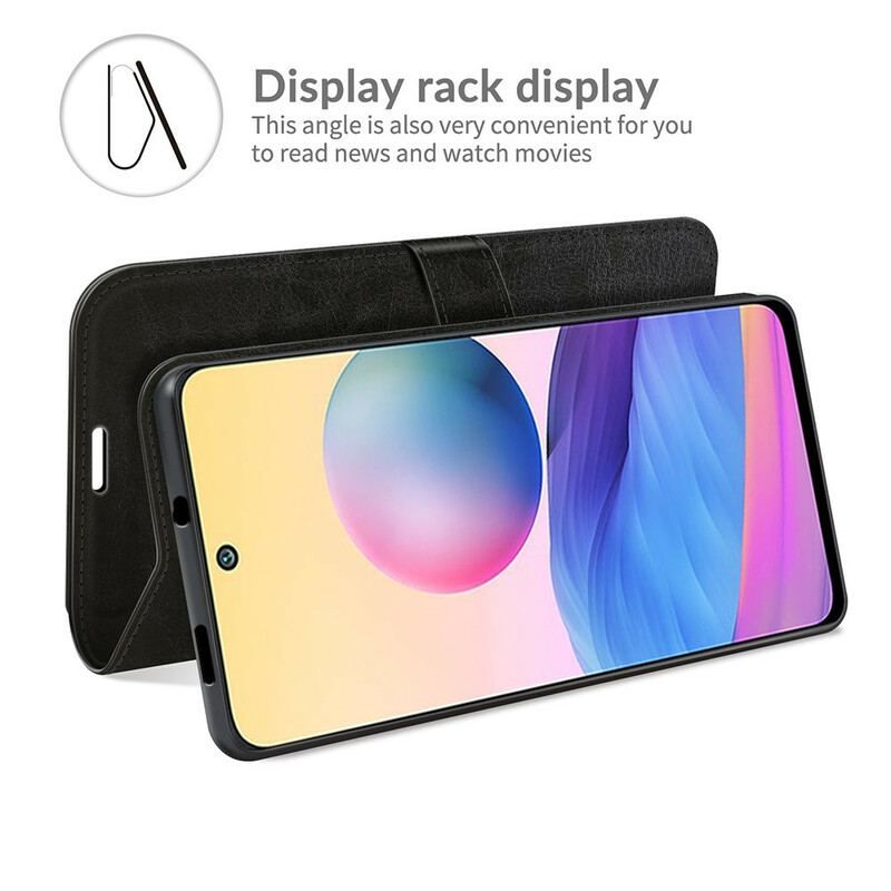 Læder Cover Xiaomi Redmi Note 10 5G Monokrom