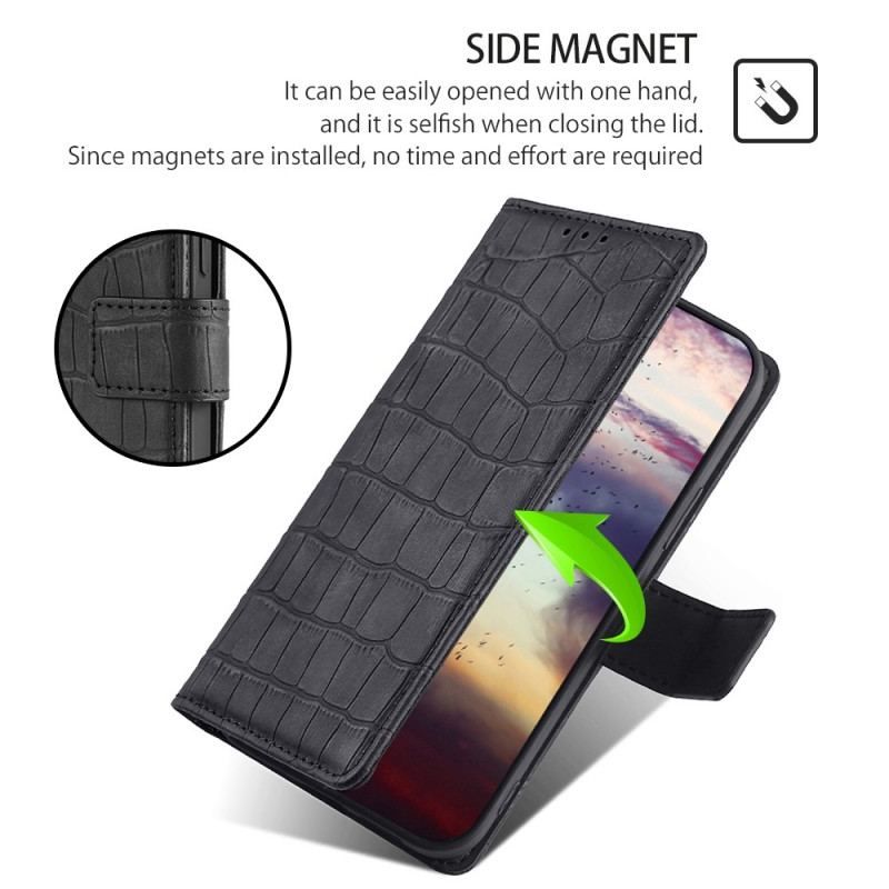 Læder Cover Xiaomi Redmi Note 12 5G Krokodille