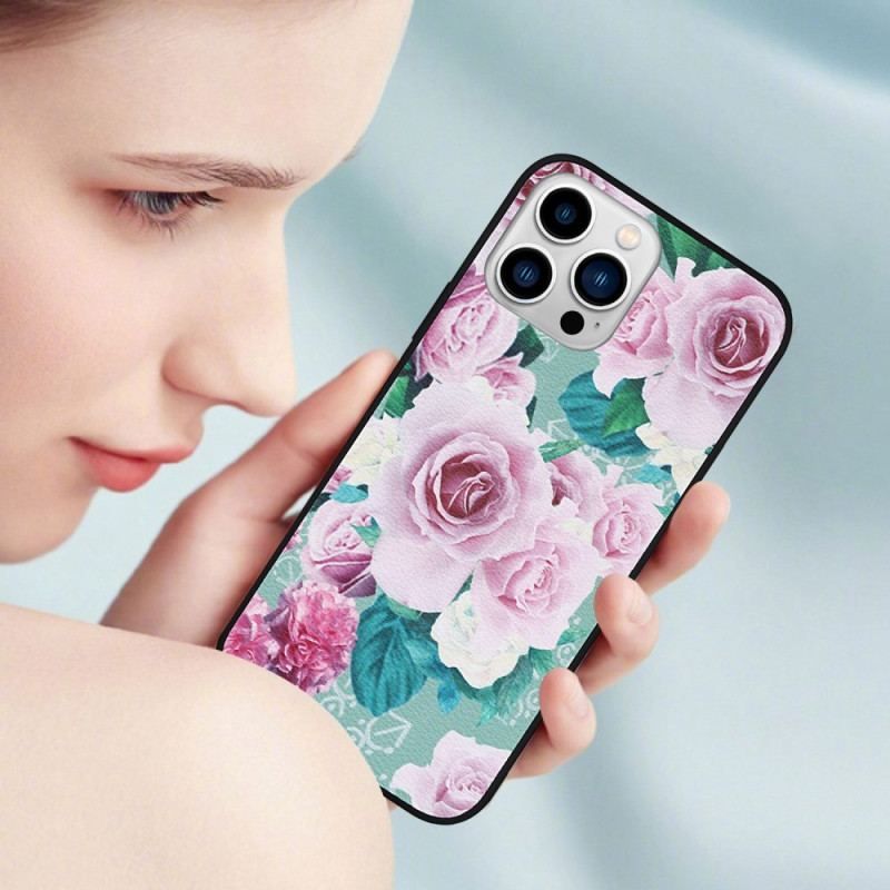 Mobilcover iPhone 14 Pro Blomster I Kunstlæder