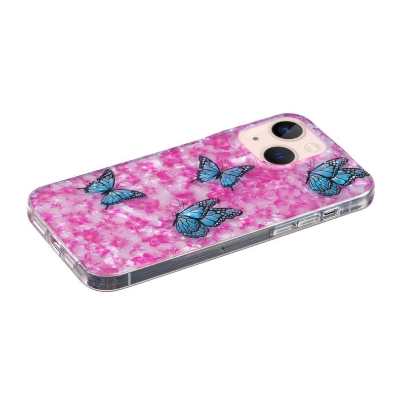 Mobilcover iPhone 15 Plus Blomster Og Sommerfugle