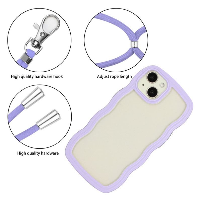 Mobilcover iPhone 15 Plus Med Snor Zig Zag Cord