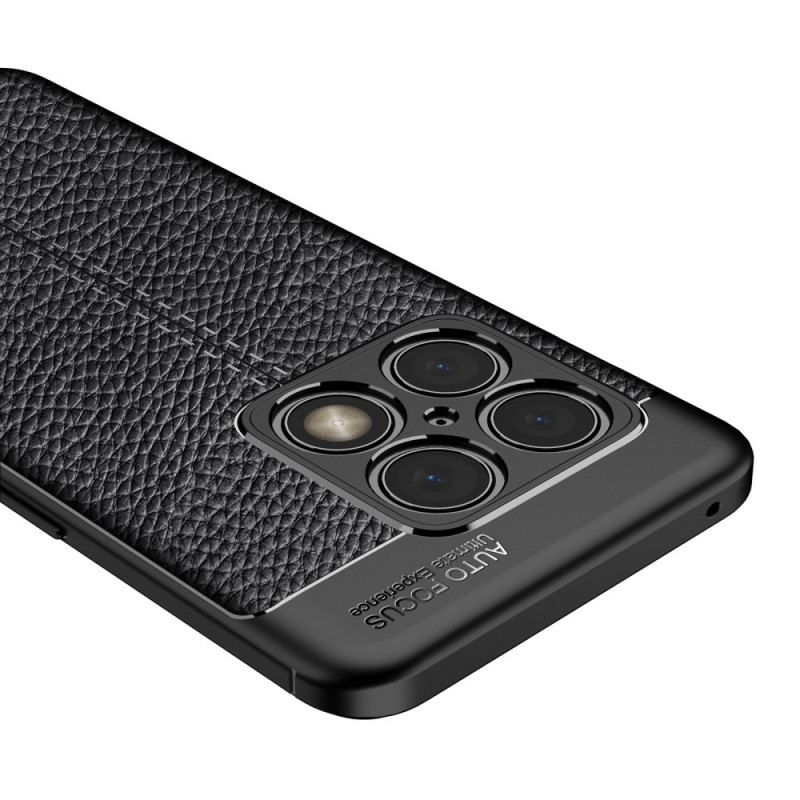 Mobilcover OnePlus 10 Pro 5G Dobbelt Linje Litchi Læder Effekt