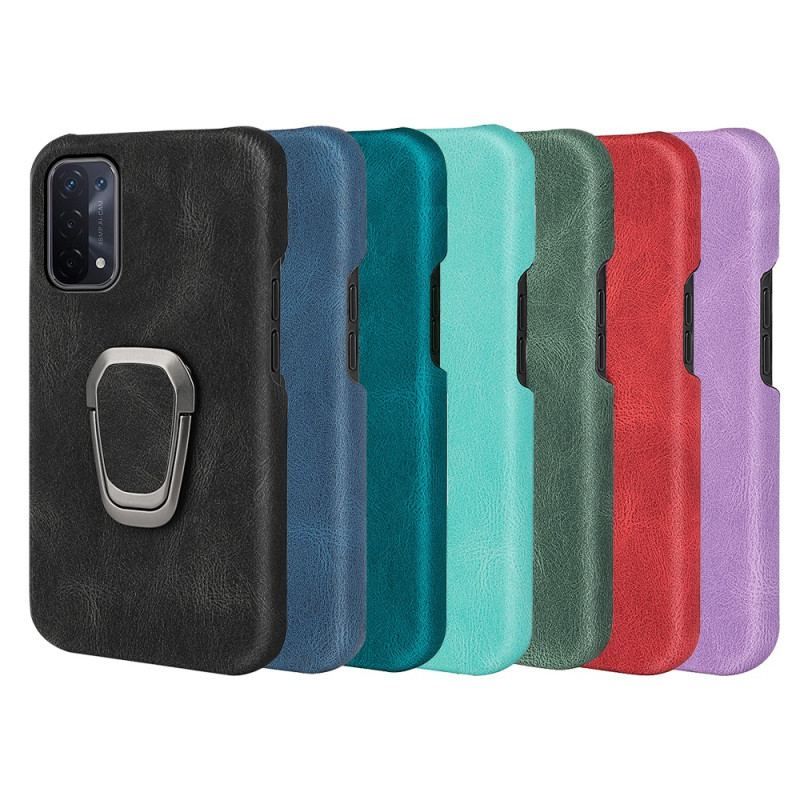 Mobilcover Oppo A54 5G / A74 5G Ring-holder I Lædereffekt