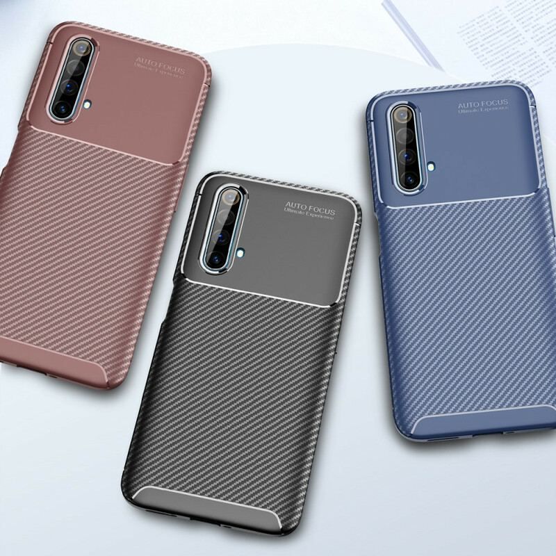 Mobilcover Realme X50 Fleksibel Kulfibertekstur